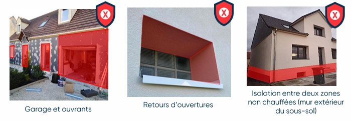 Exemples illustrés de surfaces à déduire