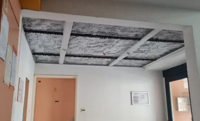 Isolation plancher bas dans hall d'un bâtiment à Aix les Bains