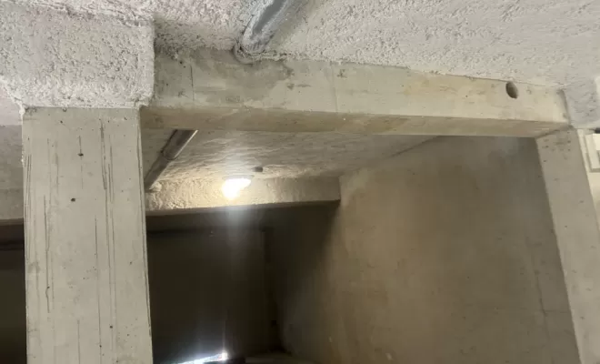 Flocage en plancher bas sous parking à Aix les Bains