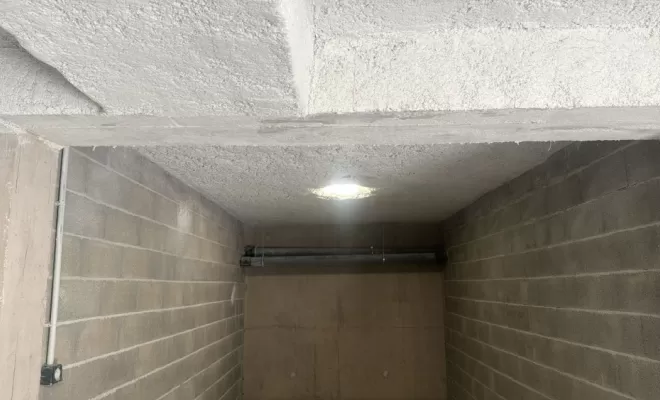 Flocage en plancher bas sous parking à Aix les Bains