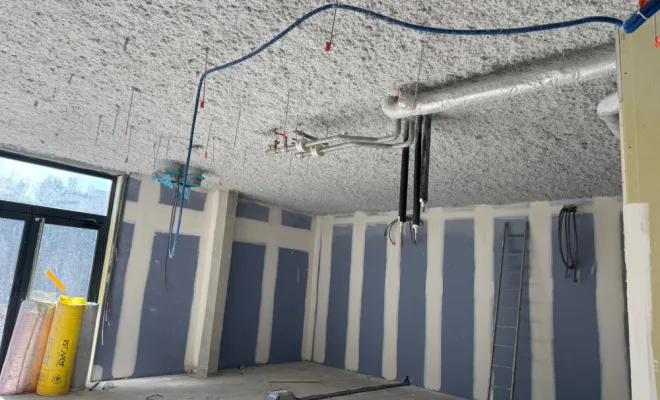 Projection de laine de roche - flocage par SIP proche de Chambéry