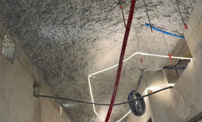 Projection de laine de roche - flocage par SIP proche de Chambéry